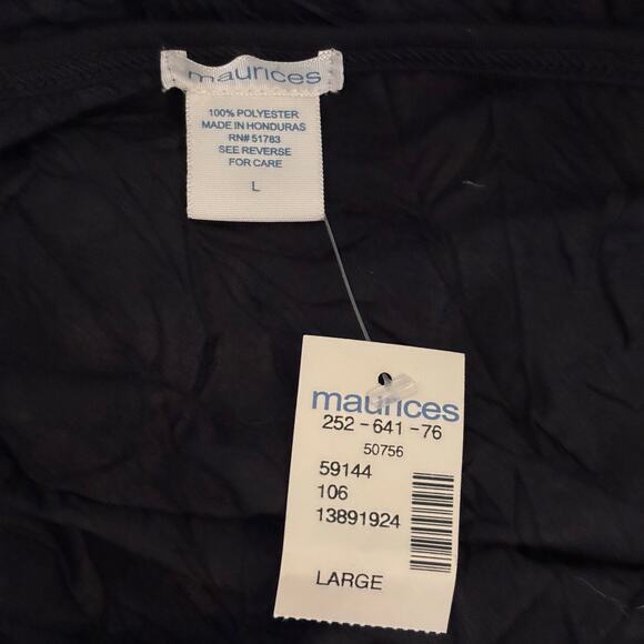 NWT Women’s Maurice’s Y2K Lace Trim Black Babydoll Top Sz L - Picture 4 of 4